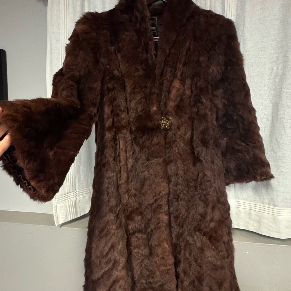 Vintage Real Fur Coat Bon Marché Seattle Brown Sheared Beaver Small